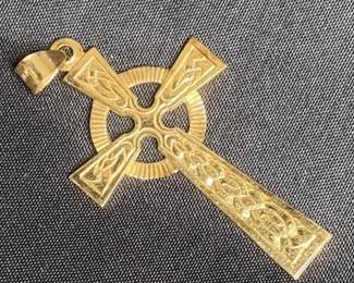 14k Gold Celtic Knot Cross
