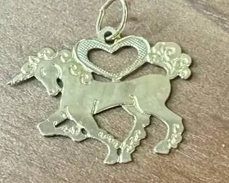 14K Yellow Gold Unicorn Pendant