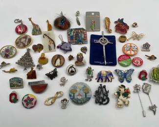 Huge Pin and Button Collection with Avon Pins