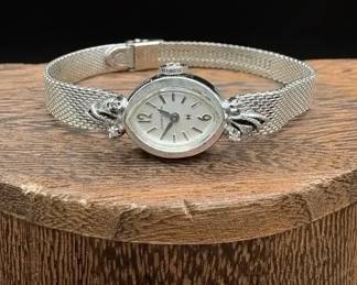 Vintage Hamilton Ladies Watch 10K Gold Plated Bezel With Diamond Accents