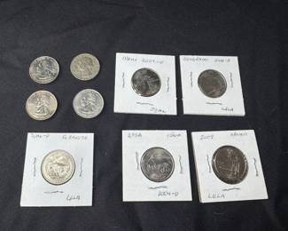 Five Denver Mint Quarters With Four Miscellaneous