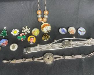 SnapOn Jewelry with Extra Charms and Picture Necklace