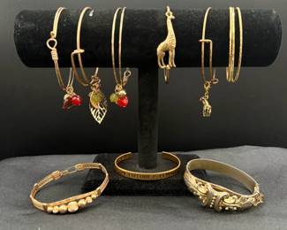 Collection Of GoldToned Bangle Bracelets And Cuff