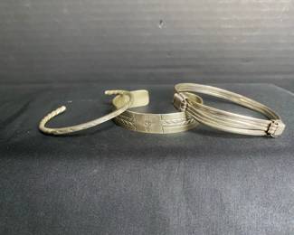 Silver Stamped Bracelets Featuring Turquoise Skies Cuff