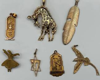 GoldToned Charms And Pendants Star Of David Egyptian Cartouche And More