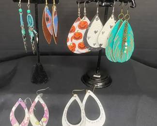 Pleather Earrings with Dream Catcher Pair