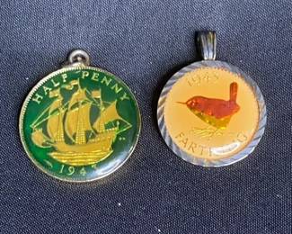 1943 Farthing and Half Penny Pendants