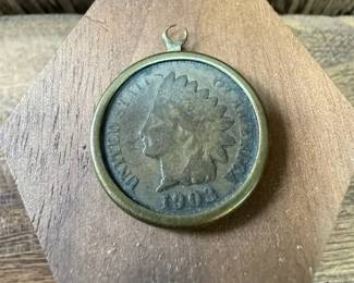 1903 Indian Head Copper Penny Pendant