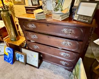 CHEST OF DRAWERS, LOTS OF SIGNED ART