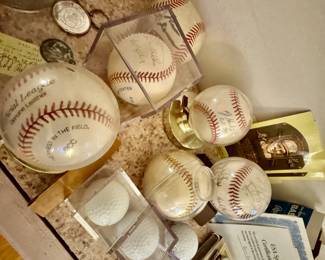 SIGNED BASEBALLS AND GOLF BALLS