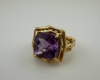 14k gold Amythest ring 