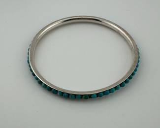 Sterling Turquoise Bangle Marked India