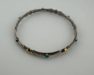 Konstantino 18k gold Sterling Turquoise bangle