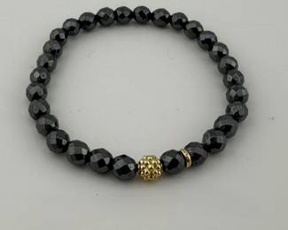 Lagos 18k hematite bracelet