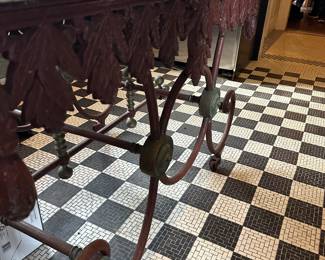 Marble top iron bottom French confectionery cart