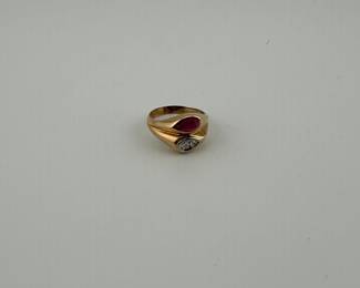 14k diamond ruby ring 