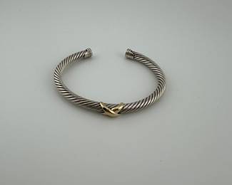 David Yurman 18k Sterling X Cable bracelet