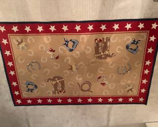 Rodeo/cowboy themed wool rug
7‘7“ by 4‘7“
$50