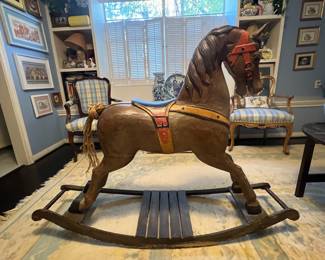 Carved wood and painted rocking horse
$150