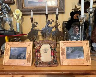 Rodeo/cowboy themed
Candlestick holder, five dollars each
Photo frames, five dollars each