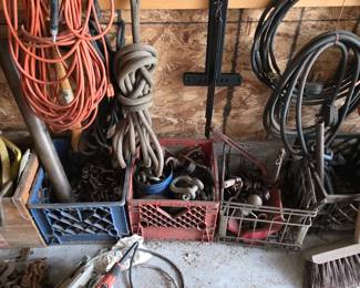 Towing Supplies, Rope, Air Hose. Rigging gear