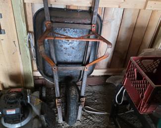 Wheel barrel, push lawnmower, crate