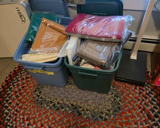 Braided rug, Fabrics assorted