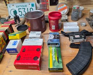 Ammunition: 12ga, .38, 7.62, .357, .22, Bore Sight Laser, License Plate