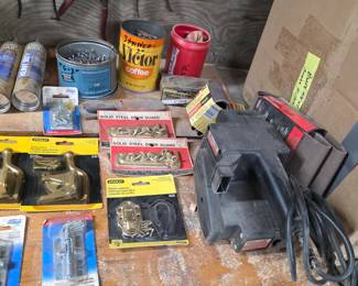 Workbench Supplies, Belt Sander, Screws, Nails, Hardware