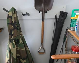 Shovel, Military Jacket, Hummingbird Feeder