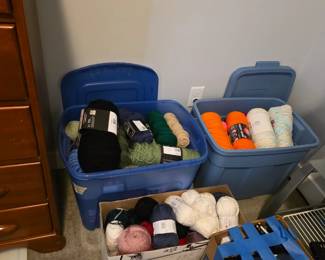 Bins of Yarn, LARGE box of office supplies