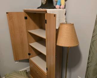 Mantle clock, Floor lamp, Armoire