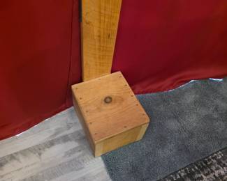 Handmade step stool with strap