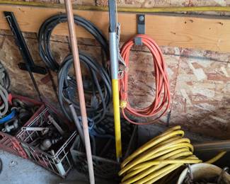 Shop Broom Extension Cord, Air hose, Chains