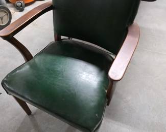 Dark green leather office chair