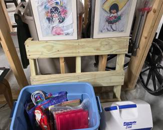 Playmate cooler, artwork, assorted holiday bags