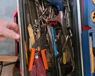 Tool Chest with Tools, Hack Saw