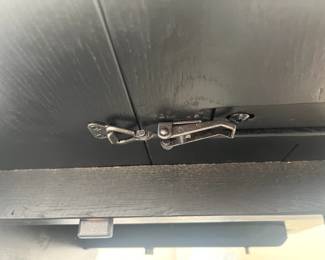 Restoration Hardware Black Oak Dining Table w/2 leaves & 8 Restoration Hardware arm chairs $5000 set.