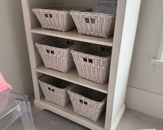 Pottery Barn Kids Bookcase with Wicker Baskets