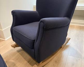 Pottery Barn Kids Navy Upholstered Armchair and Ottoman Set