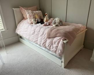 Pottery Barn Ava Regency White Twin Bed Frame with Trundle