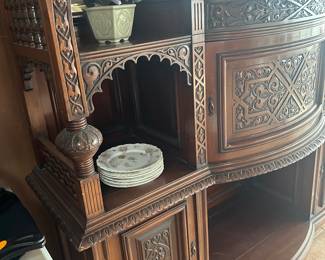 Beautiful large scale carved wood and beautiful detailed cabinet/ buffet 