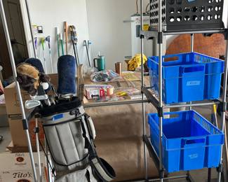 Golf bag, club, organizer