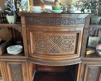 Beautiful large scale carved wood and beautiful detailed cabinet/ buffet 