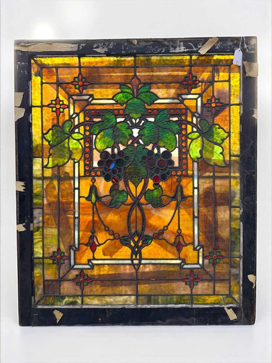 Antique Grape Stained Glass Window
