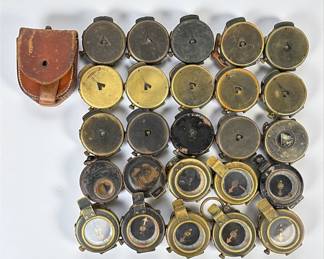 Group Of (25) WWI Military Compasses (C)
