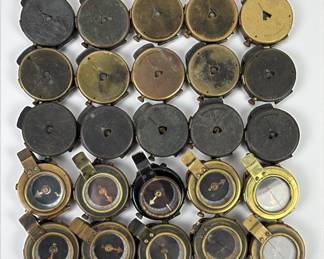 Group Of (25) WWI Military Compasses (F)
