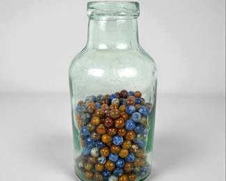Jar of Bennington Clay Marbles
