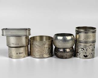 (8pc) Sterling Silver Napkin Rings
