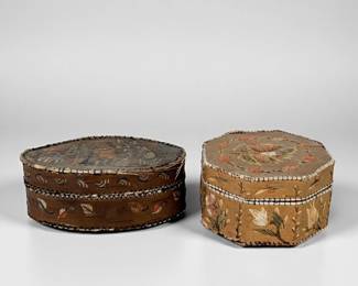 (2) Vintage Native American Birch Bark Quill Boxes
